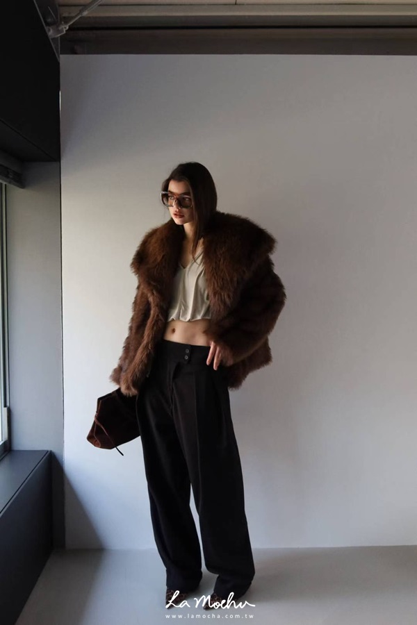 大翻領不掉毛澎湃毛毛外套(闆娘.花花清單)